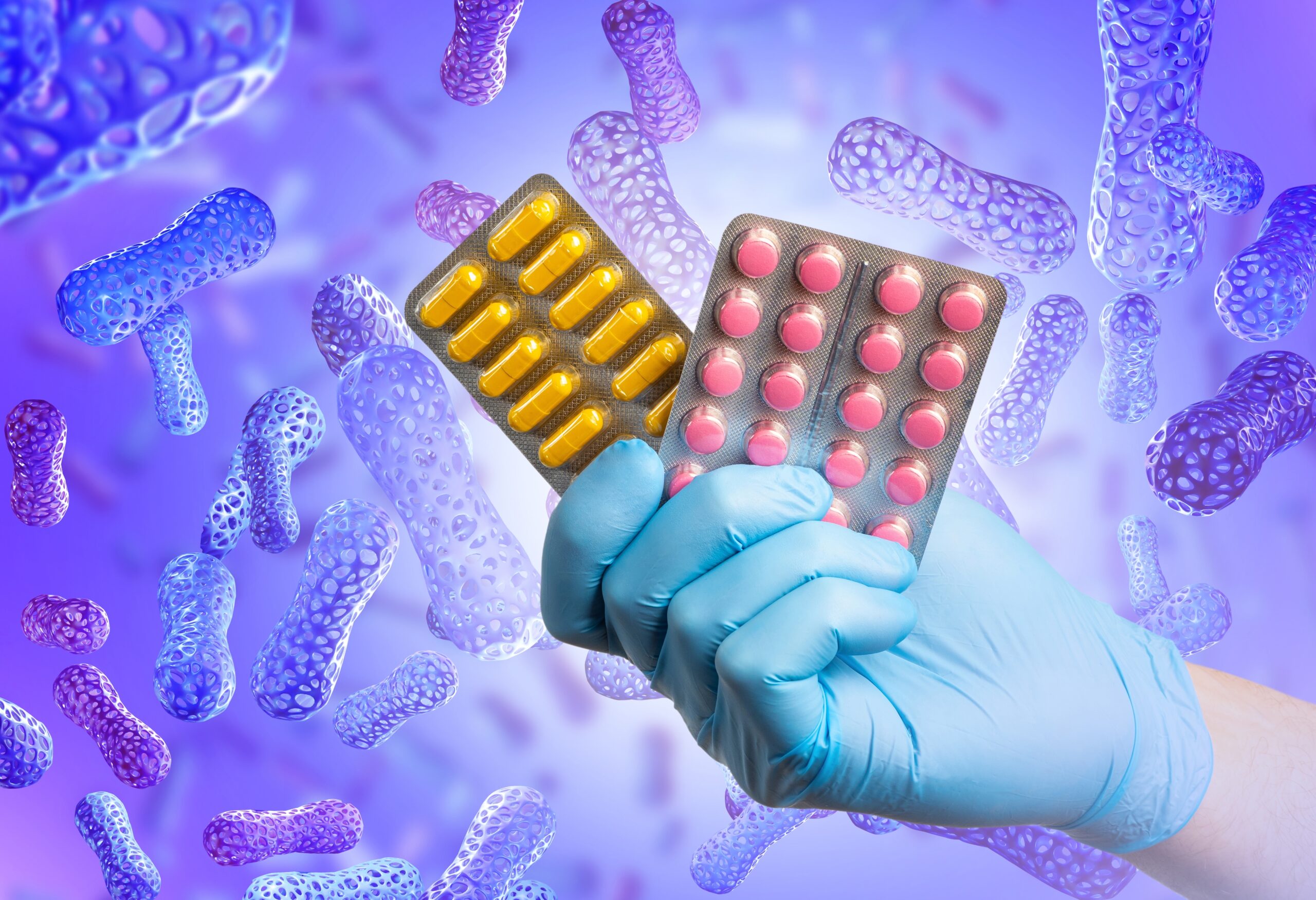 Hand,With,Vitamins.,Probiotic,Medicines.,Blisters,With,Pills,In,Doctors