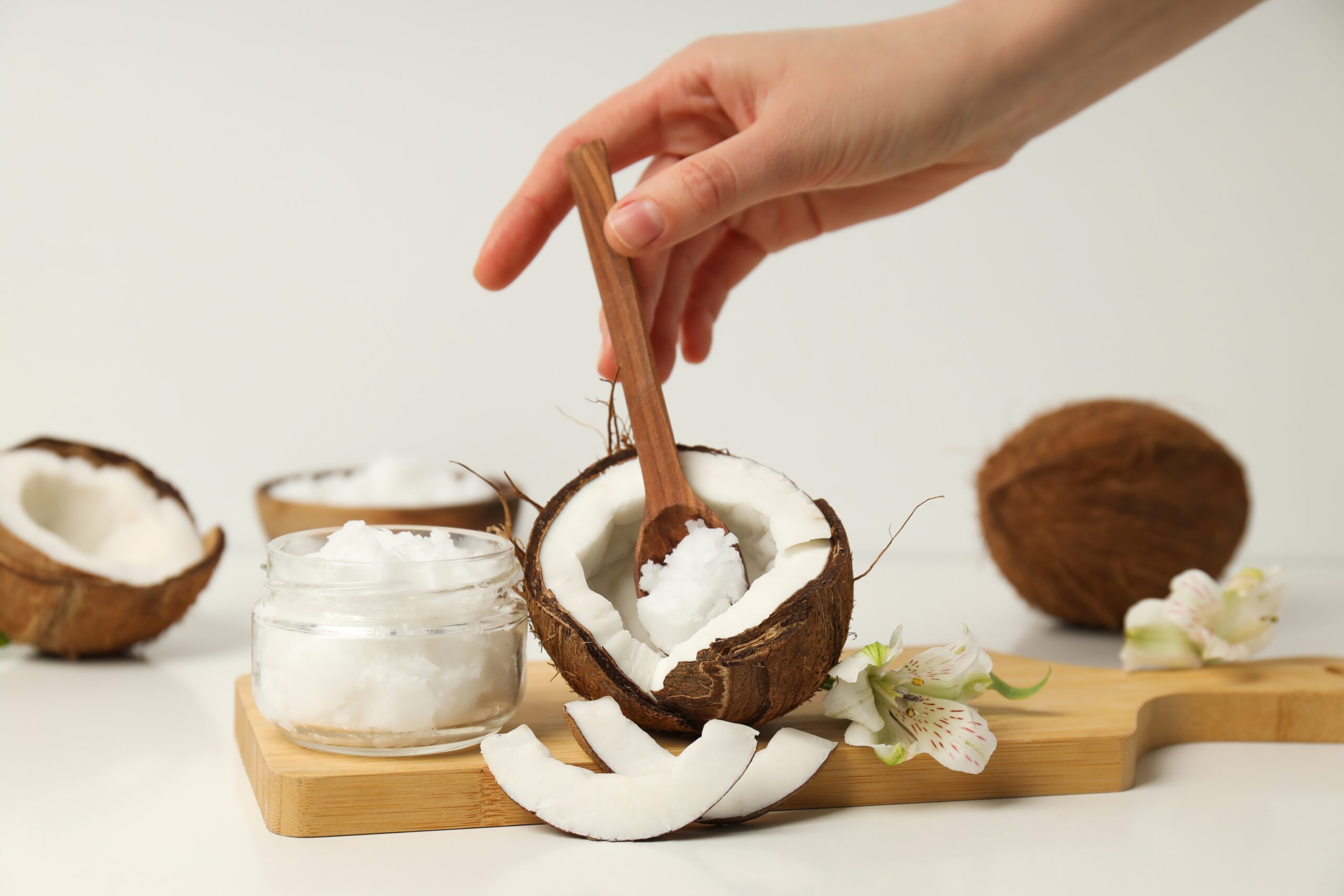Concept,Of,Body,Care,With,Coconut,And,Coconut,Oil