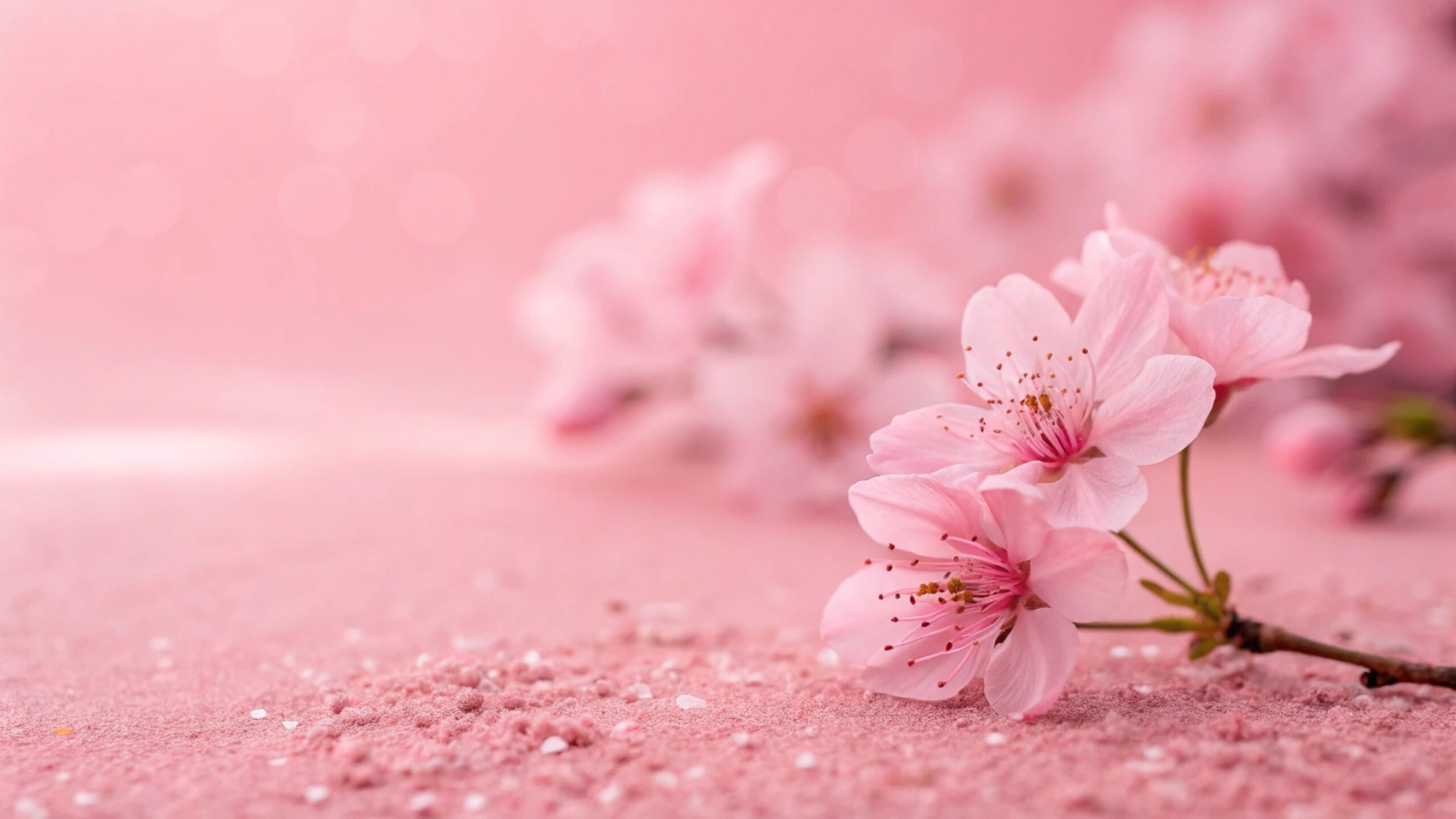 Delicate,Pink,Blossoms,,Soft,Bokeh,,Textured,Petals.