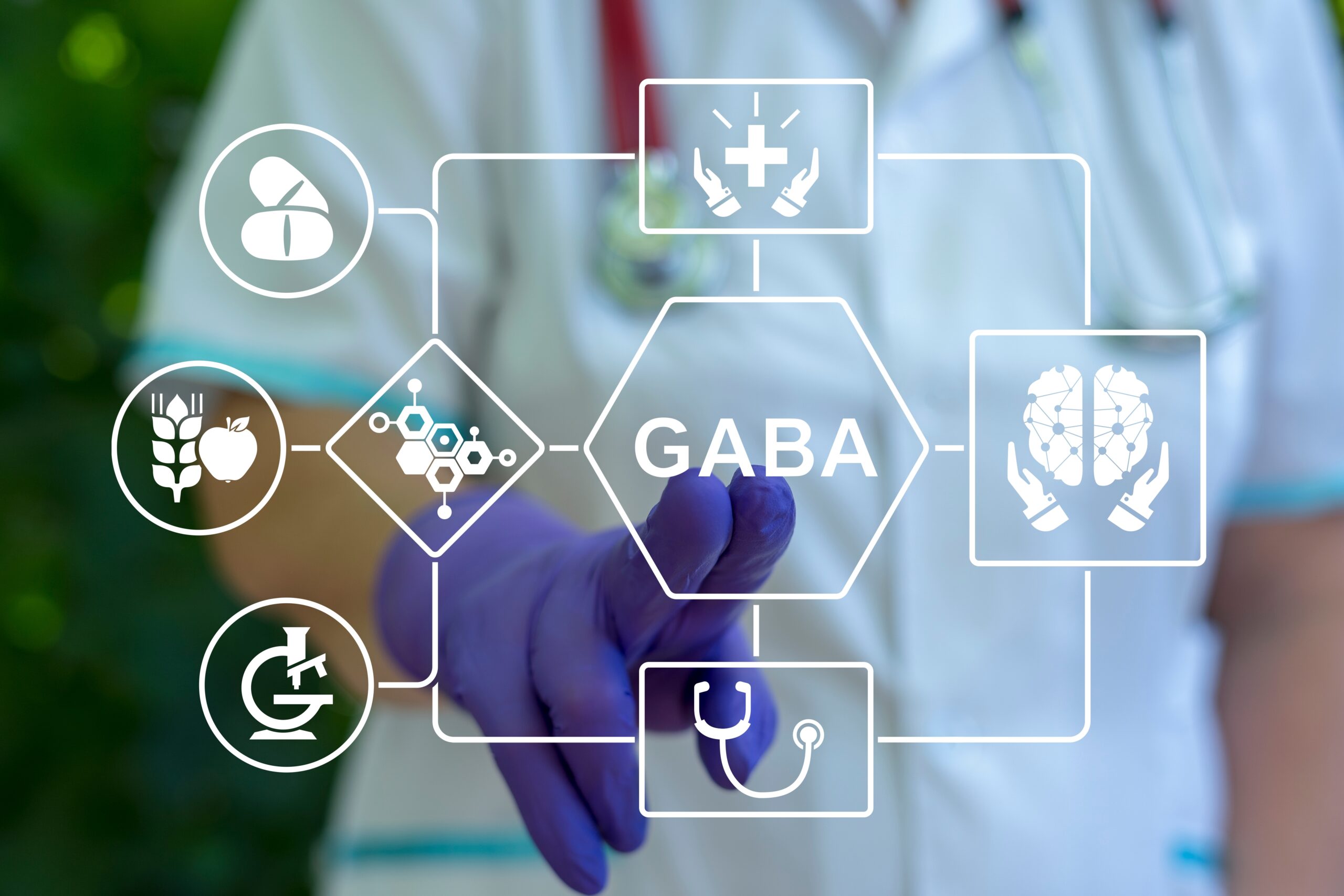 Doctor,Using,Virtual,Touch,Screen,Presses,Acronym:,Gaba.,Gamma-aminobutyric,Acid