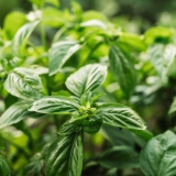 Green,Basil,Plant,Growing,In,Home,Garden.,Fresh,Leaves,Of